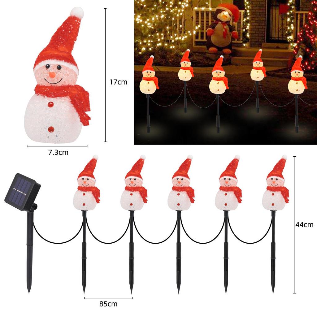 2024 Outdoor Solar Snowman LED Lights – Waterproof, Courtyard Christmas Decoration, Ground Insert, String Lighting