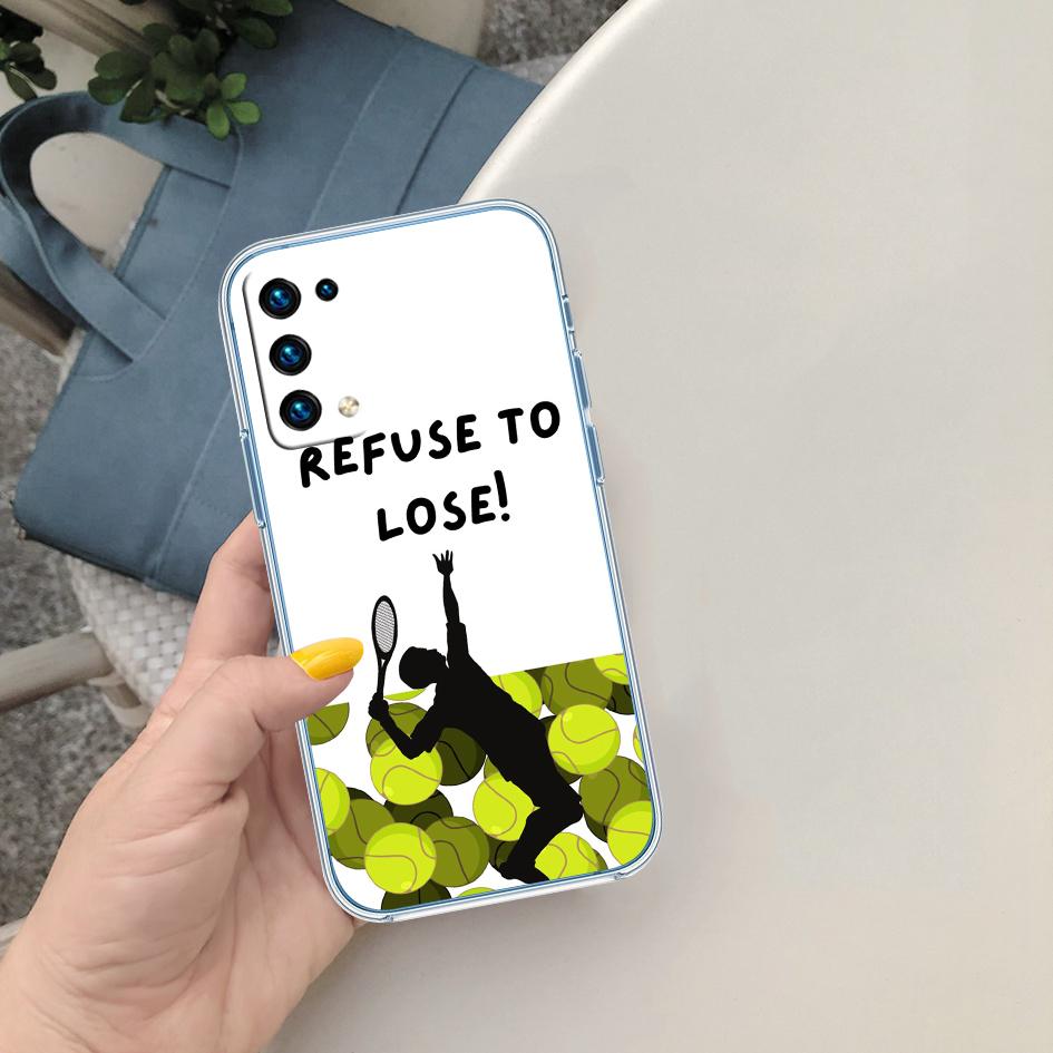 LO90 Tennis Sports Soft Shell Transparent Phone Case for Samsung Galaxy A04 A04S A14 A23 A34 A54 M23 M33 M52 M53