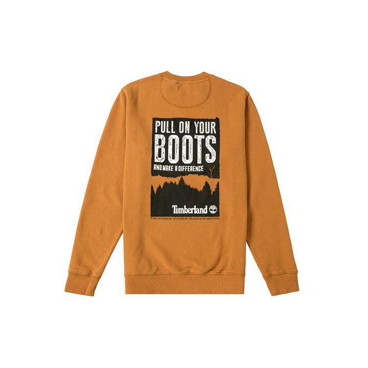 Timberland Af Boot Rundhals-Sweatshirt Schlichter Buchstabenaufdruck Sportlich Lässig Rundhals-Sweatshirt Herren-Sweatshirt Weizen A699D-P47