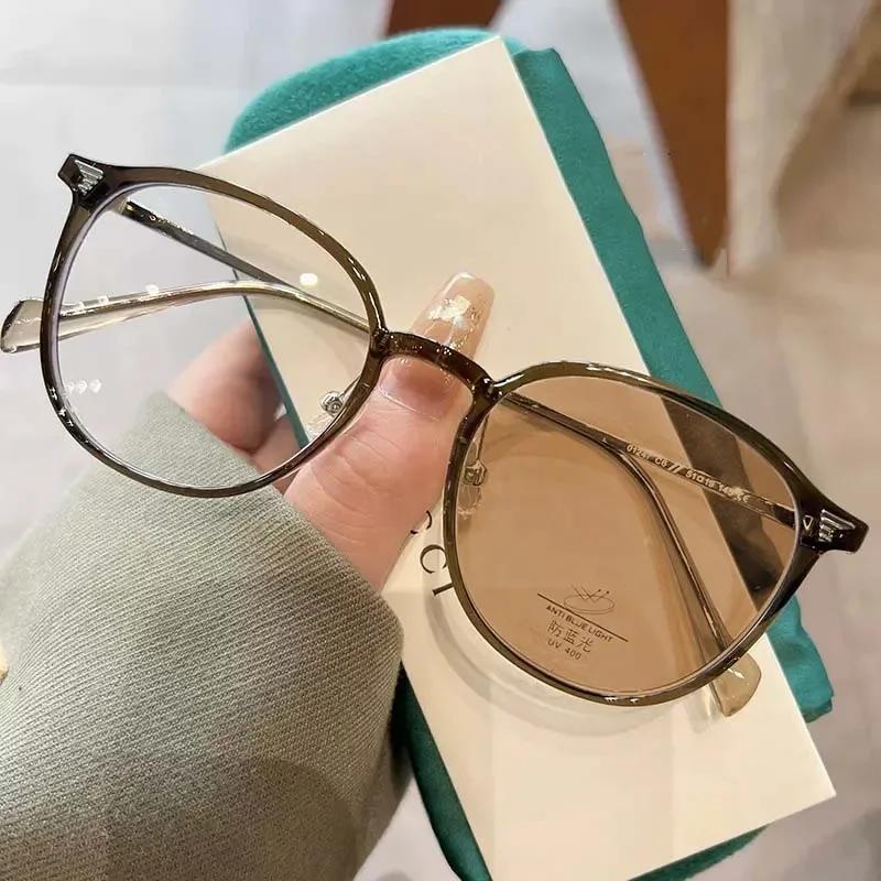 Luxury Photochromic Myopia Glasses for Women Men Retro Oval Frame Outdoor Color Changing Minus Diopter Near Sight Eyeglasses