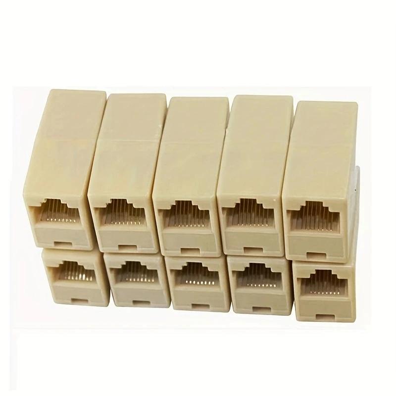 10Pcs Network Ethernet Dual Straight Head Lan Cable Joiner Coupler RJ45 CAT 5 5E 6 6a Extender Plug Network Cable Connector