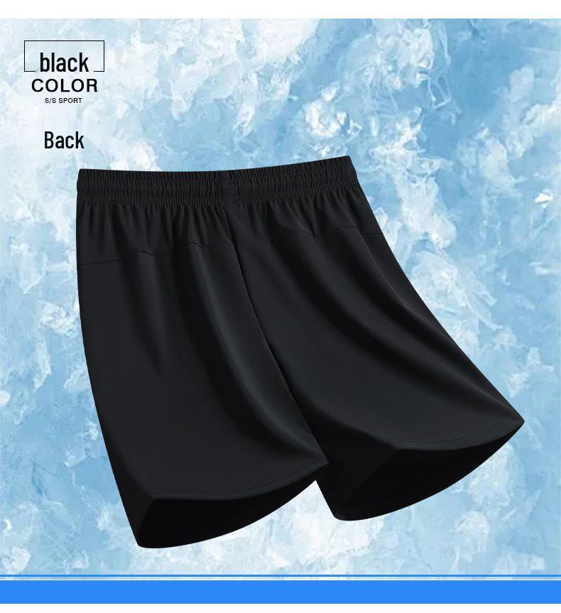 2026 Men's Plus Size Ice Silk Basketball Shorts - High Stretch, Loose Fit