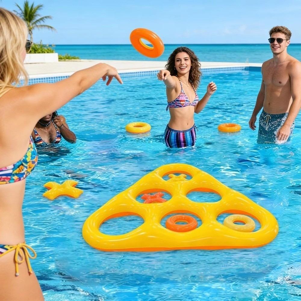 Hexagonal Shape Inflatable Ring Toss Toy Triangle Shape Water Games  Family Activities