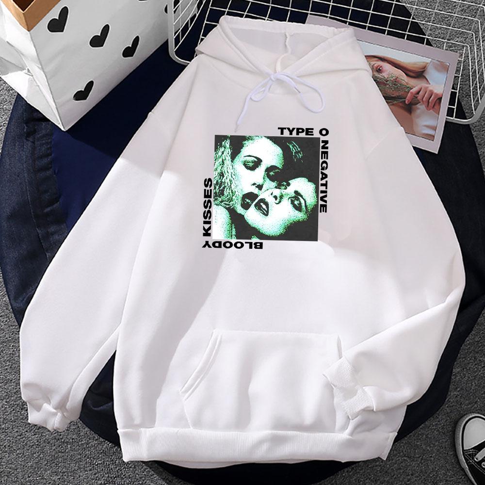Bloody Kisses Type O Negative Hettegensere Rockeband Heavy Mental Gensere Mote Herre/Dame Klær Gotisk Vinter Unisex hettegenser