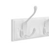 SONGMICS Wall Mounted Coat Rack, Hook Rack with 4 Tri-Hooks, for Clothes, Keys, Hats, Purses, In The Entryway, Bathroom, Closet Room, White