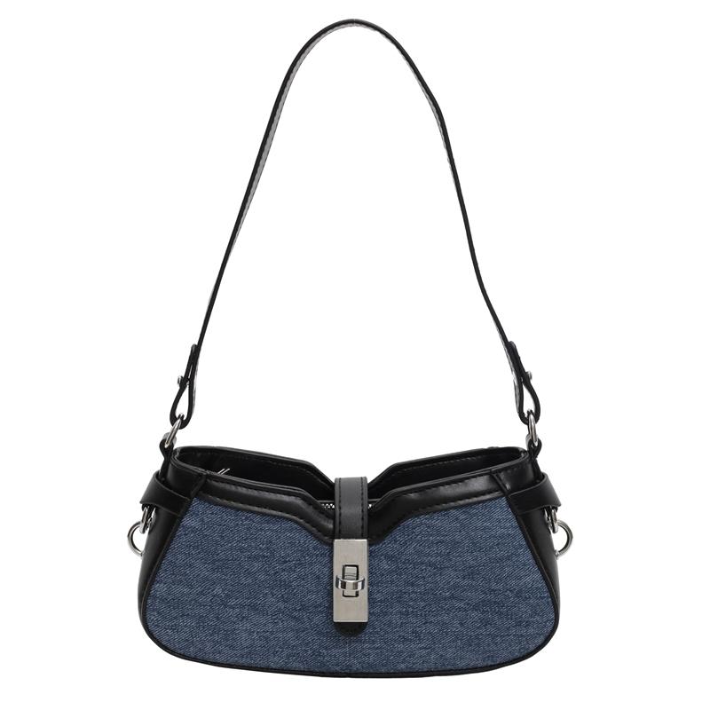 

1 шт. джинсовая лоскутная ПУ сумка женская с пряжкой на плечо