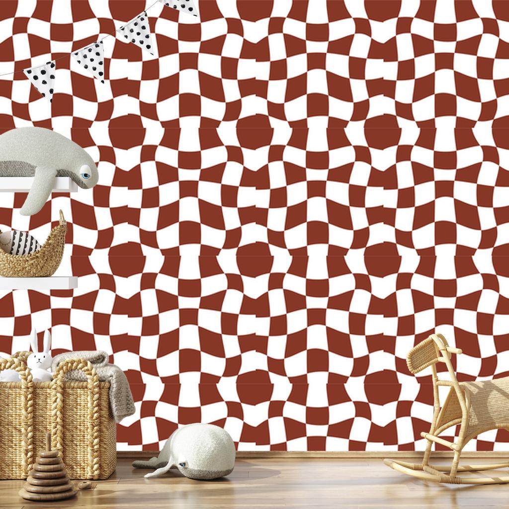Wallpaper Free checkerboard red, red background 50x1000