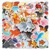 50 Goldfish Doodle Personality Cartoon Cute Animals Children DIY Skateboard Suitcase Stickers Waterproof