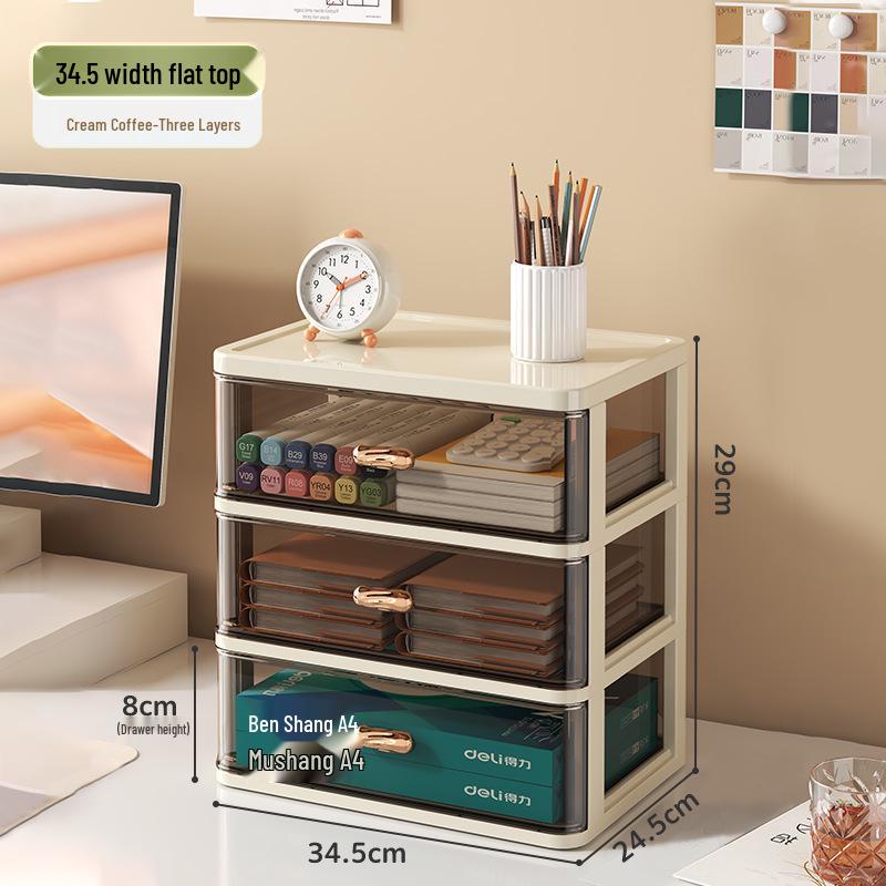 Transparent Multi-Layer Drawer Organizer for Office Desk Supplies