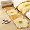 Dopamine Floral Plush Bedside Rug Bedroom Adorable Decorative Bay Window Pad Soft Skin Friendly Rug Home Decoration