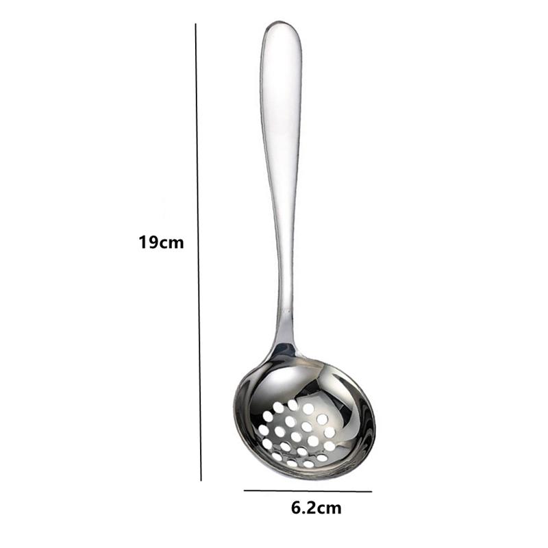 Korean Long Handle Deepen Soup Spoon Colander Stainless Steel Buffet Serving Tableware Home Tablespoons Cooking Utensils