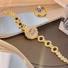 Chalcedony Diamond Women's Light Luxury Niche Bracelet Watch Gold Sunflower Quartz Watch