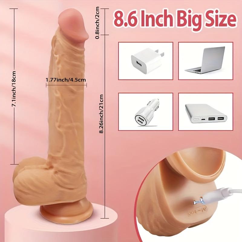 8.66" Realistic Vibrator,7 Vibration Modes,Infrared Sensor, Magnetic Charger,Strong Suction Cup,Wireless Remote,G-Spot & Anus Stimulation for Couples