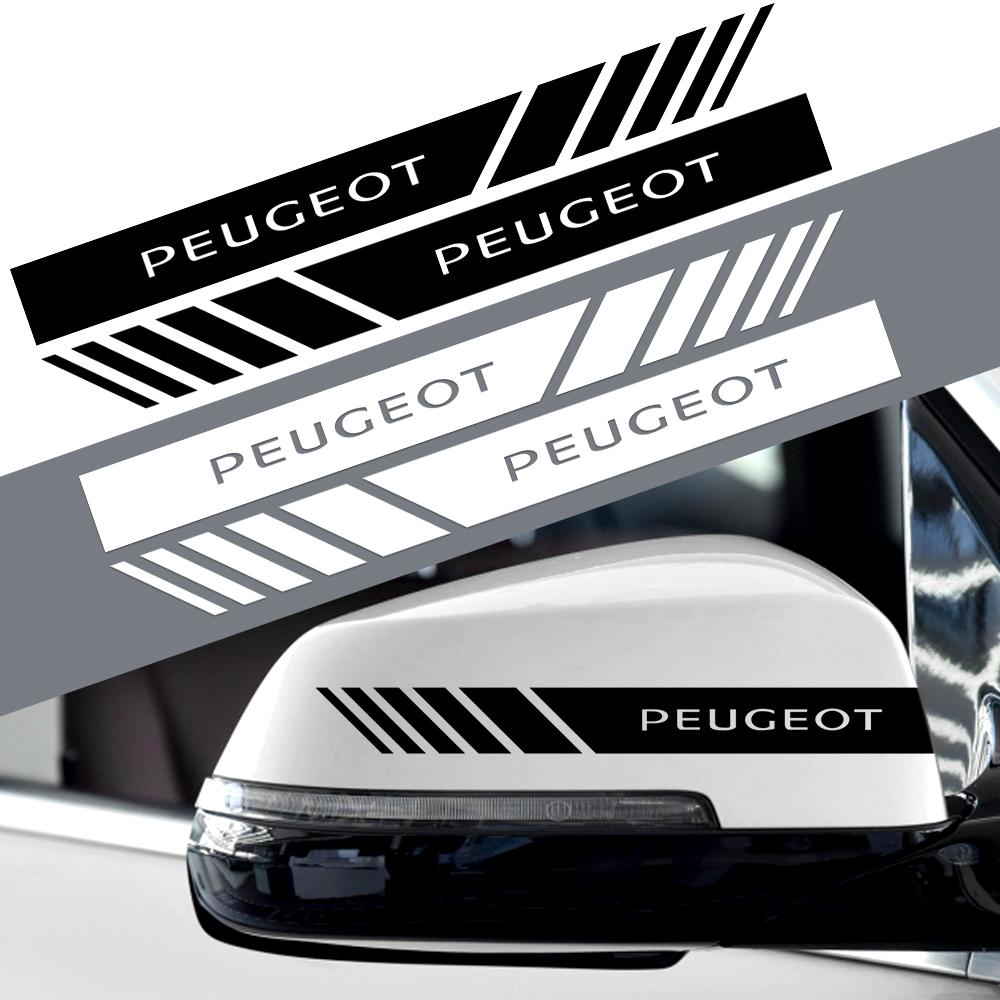 2pcs Car Rearview Mirror Emblem Stickers Window Body Badge Decal For Peugeot 107 108 2008 3008 206 207 208 306 307 308 508 106