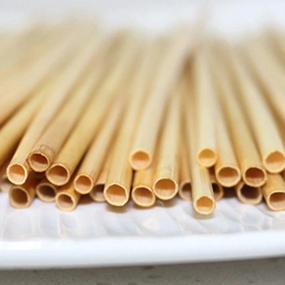 100Pcs Eco-Friendly Wheat Drinking Straws 20cm Degradable Straws Environmentally Straws  Drinkware