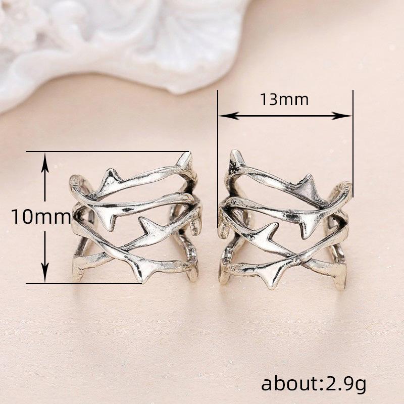 Cold Wind Hollow Thorn Ear Clip Ring, Punk Style Cover Decoration, Unique Jewelry Without Ear Piercings