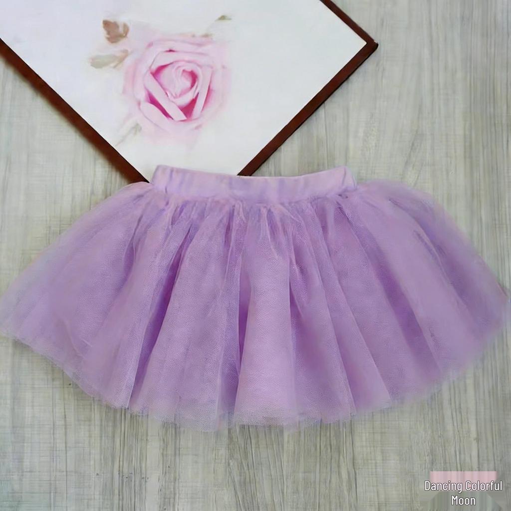 Girls' Four-Layer Soft White Ballet Tutu Skirt for Performances