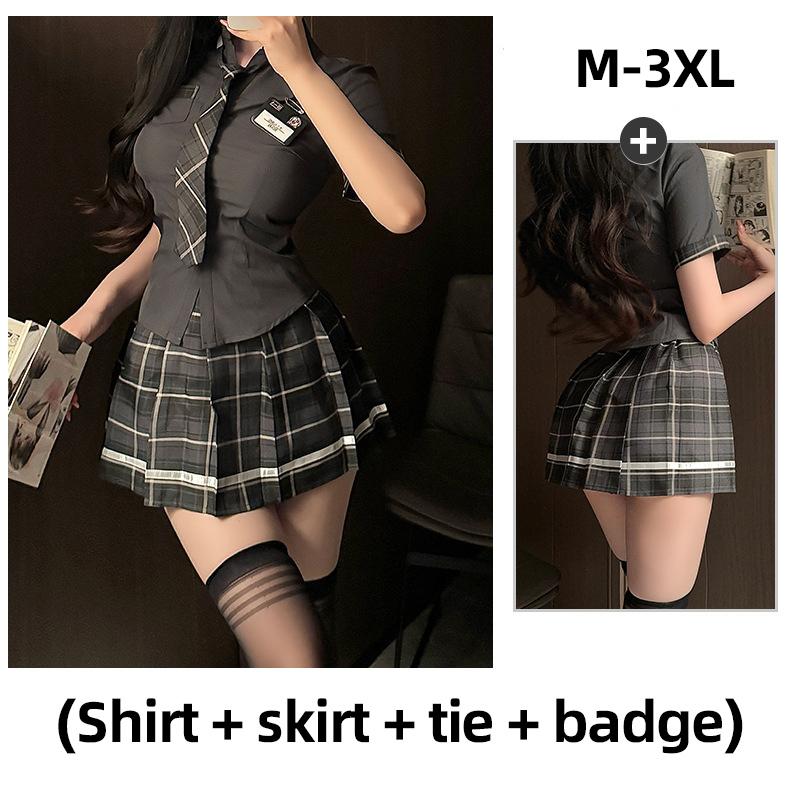 M~3XL Cosplay Costume 4pcs Sets Sexy Student Wear Cos Uniform Temptation Jk Short Skirt Uniform Suit