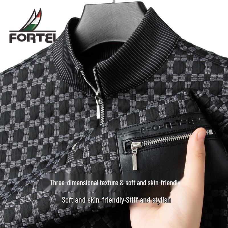 FORTEI Men's Textured Half-Zip Pullover Sweatshirt