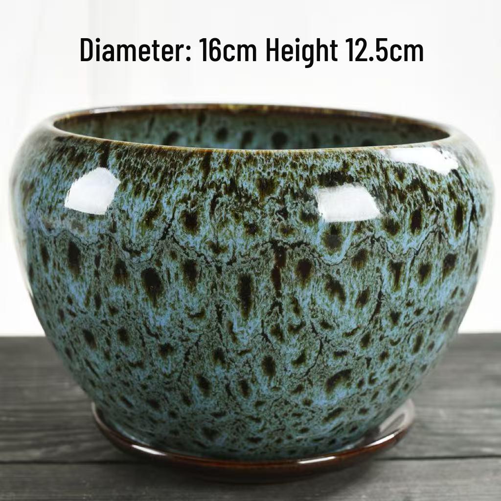 

Великий керамічний горщик для квітів з піддоном для тюльпанів, потосу та сукулентів