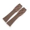 Women's 100% Pure Cashmere Cable Knit Half-Finger Gloves - Warm Long Wrist and Arm Protection