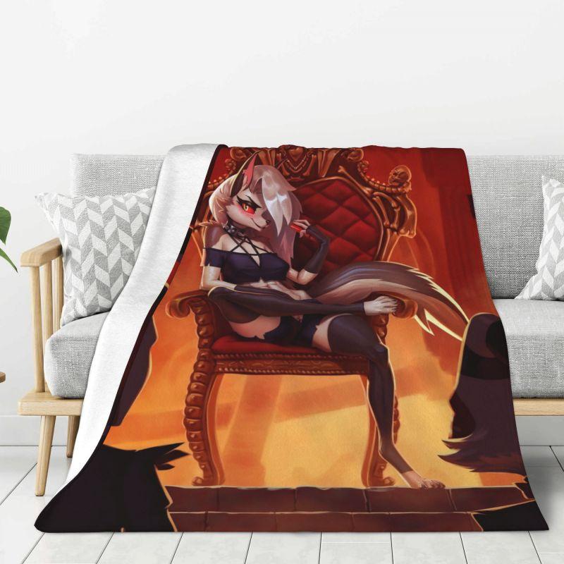 Custom Helluva Boss Black Humor Animated Musical Film Blanket Warm Fleece Soft Flannel Throw Blankets for Bedding Outdoor Autumn