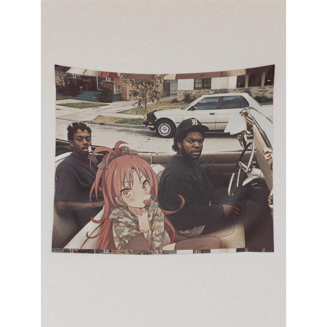 

Waifuz n the Hood feat Kyoko Sakura Tapestry Dormitory tapestry wall decoration party decorations anime graphic tapestry 74x94cm(29x37in)