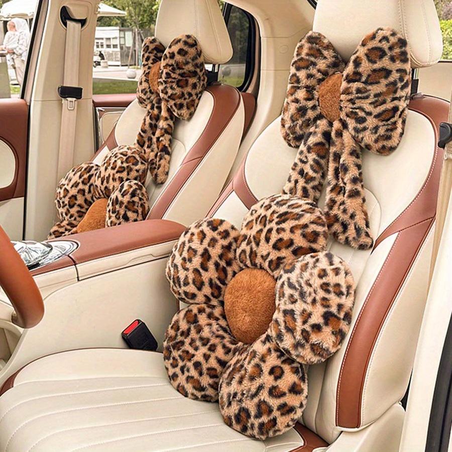 1pc Fashion Leopard Print Car Lumbar Support: Comfortable and Soft
