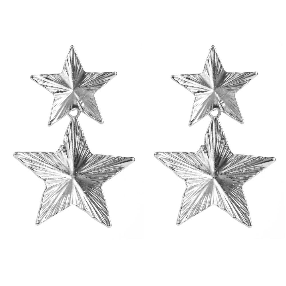 

Серьги-гвоздики из серебра 925 пробы с геометрическим узором Love & Star, многослойные