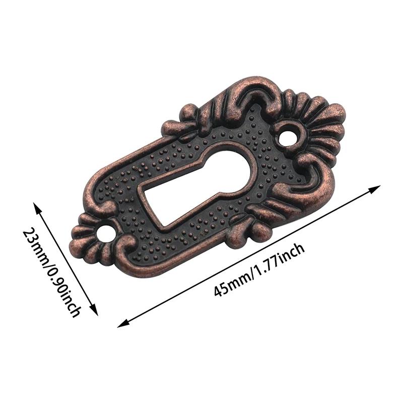 2 Stuks Antieke Sleutelgat Afdekkingen 45x23mm Lade Slotkop Plaatje Hoek Decoratieve Hoek Code Slot Legering Plaat voor Houten Sieradenkistjes