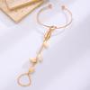 Fashion Finger Chain & Ring Set Interconnected Bracelet with Adjustable Rings Vintage Hand Jewelry for