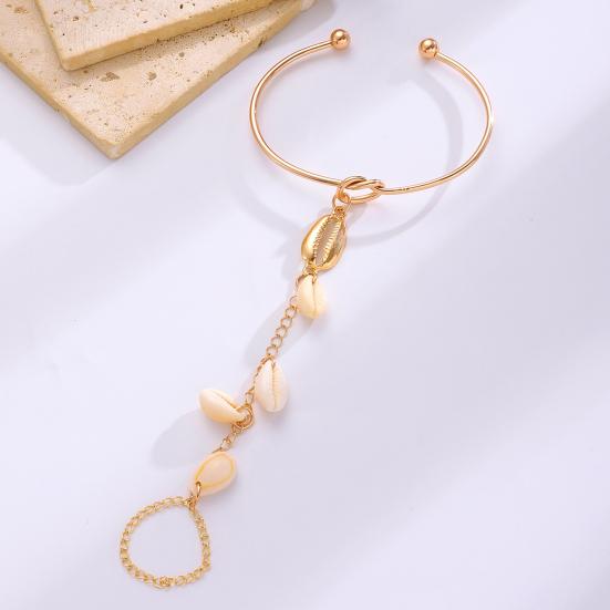 Fashion Finger Chain & Ring Set Interconnected Bracelet with Adjustable Rings Vintage Hand Jewelry for