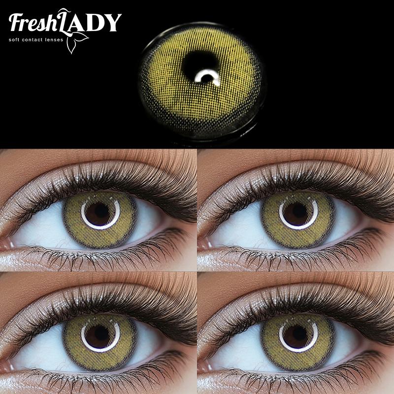Freshlady Brown and Green Collection 14.0mm Colored Contact Lenses 1 Year Disposable for Daily Wear