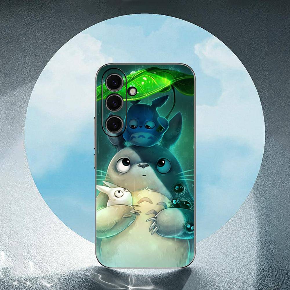 Anime Studio Ghibli Spirited A-Away T-Totoro-o Luxury Black Phone Case For Samsung Galaxy S23 S24 S25 Ultra S22 Plus S21 SamsungS25