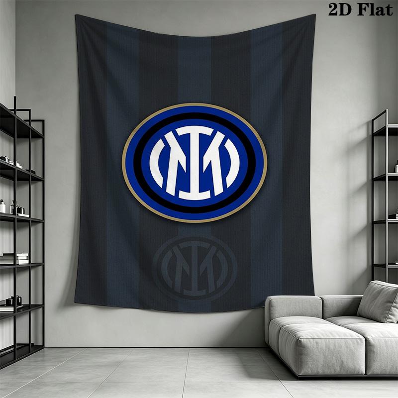 Inter Milan Logo Wallpaper Threepiece Set 1 Duvet Cover 2 Pillowcase Without Core Soft And Comfortable Bedding Set Christmas Birthday Gift