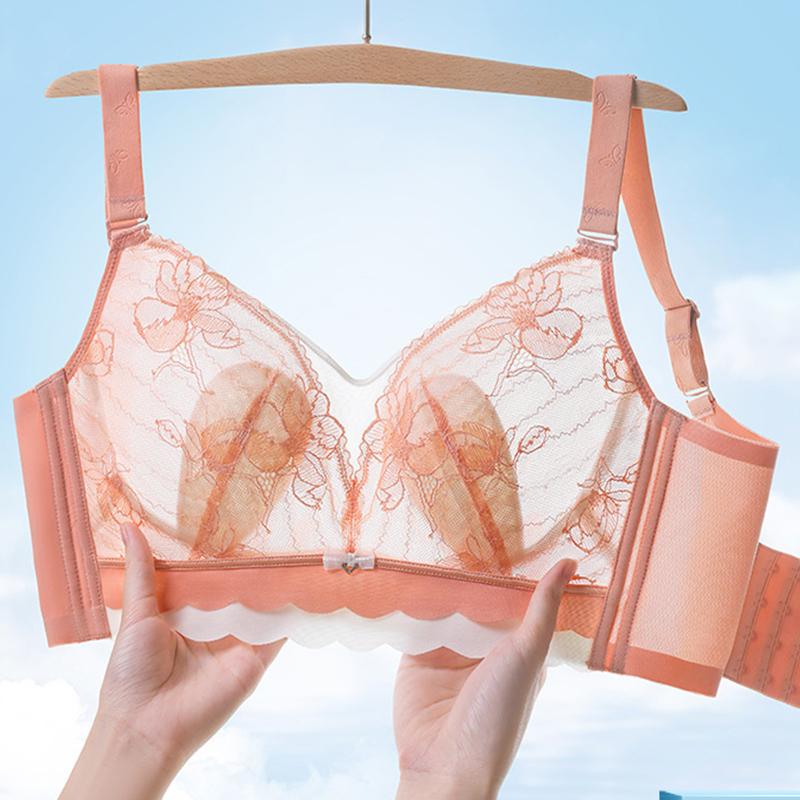 Noua lenjerie de corp fără bureți de mărime mare Sânii mari arată urechi mici de iepure ultra-subțiri, adunare fără cusături și sutien anti-lăsare