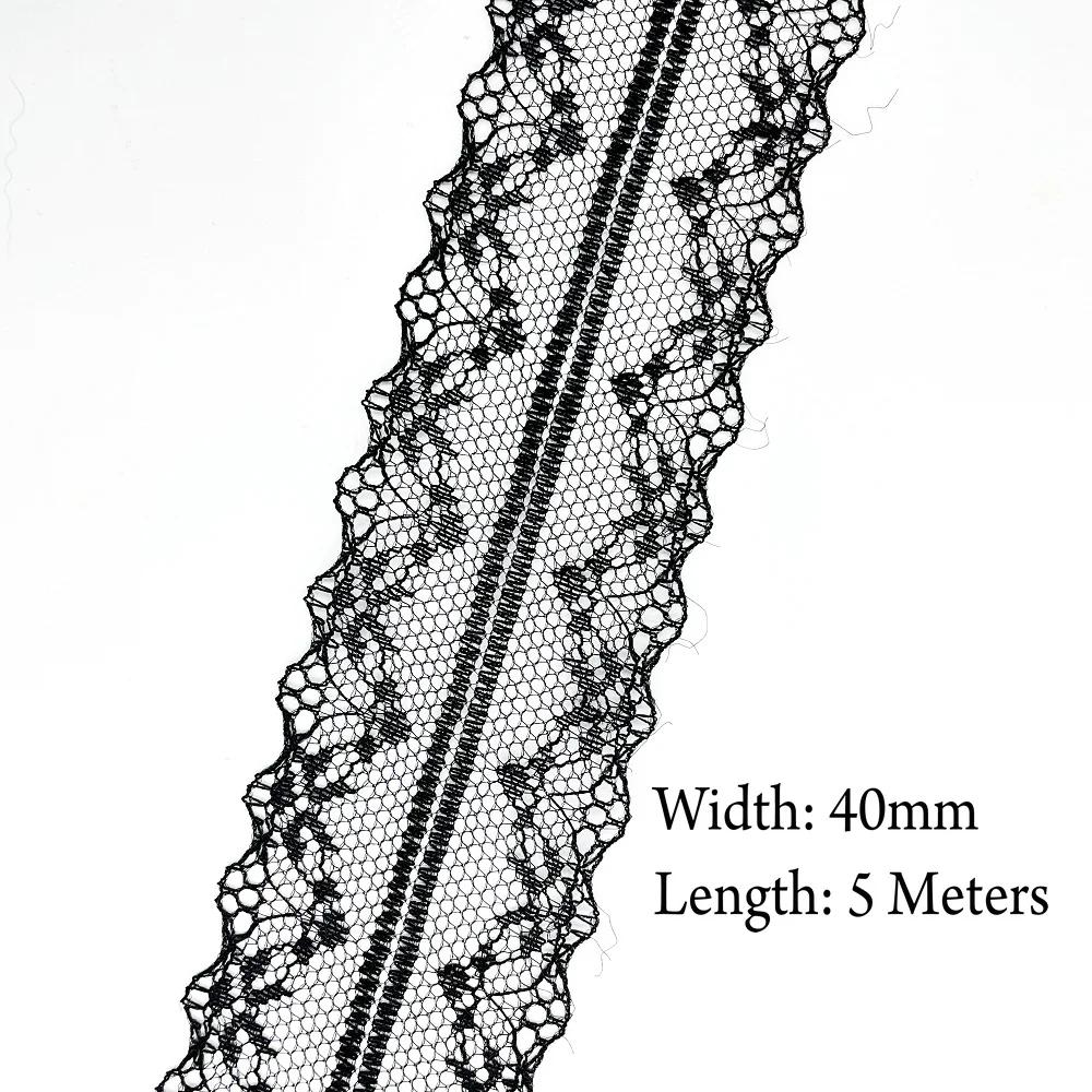 5 Meter Weiß Schwarz Spitzenband Sortierte Muster Borten für Geschenkverpackung Weihnachten Hochzeitsdekorationen DIY Basteln Nähzubehör