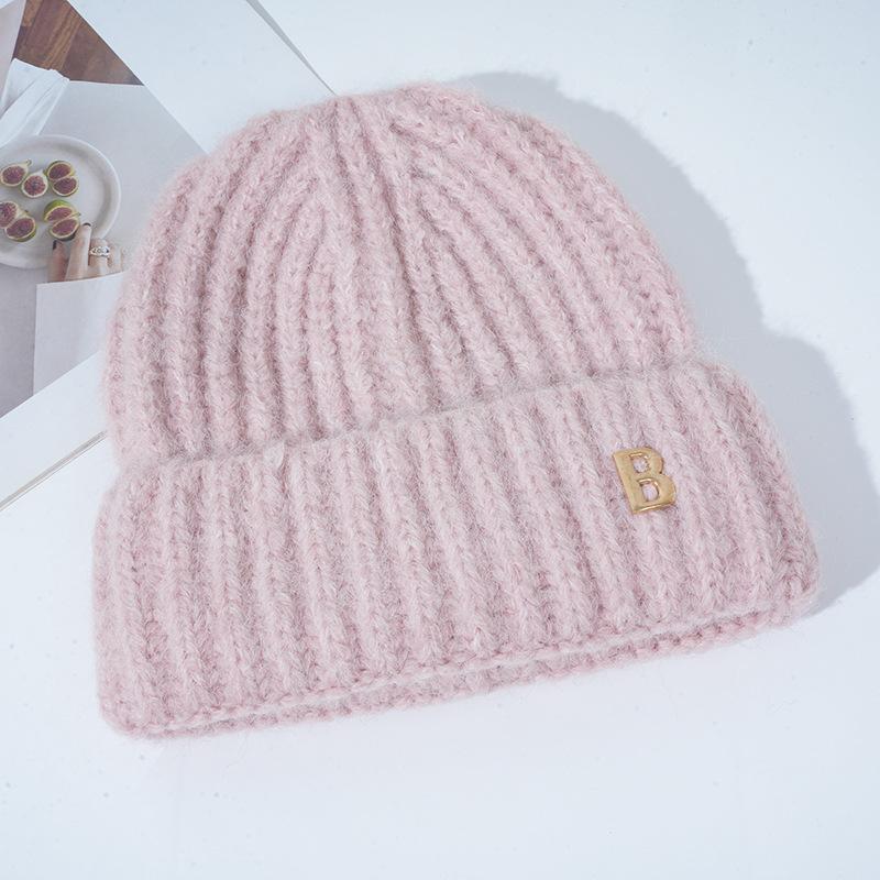 New Hat for Women's Warm Winter Knitted Hat Korean Version of Versatile Big Head Circumference Windproof Ear Protection Wool Hat