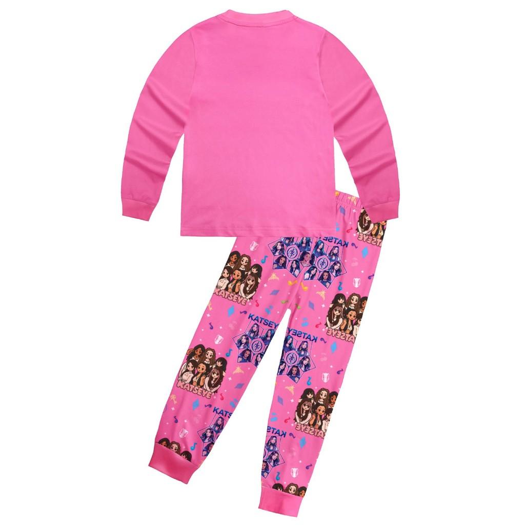 81277 Children Girls KATSEYE Printed T-Shirt Pants Pajamas Sleepwear Sets