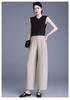 High-Waisted Wide-Leg Pants for Middle-Aged & Elderly Women - Spring/Summer Thin Style & Autumn/Winter Long Straight-Leg Design