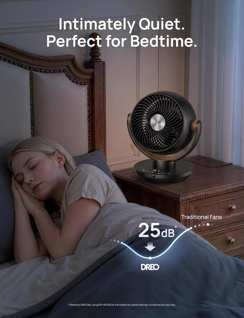 Fan for Bedroom, Desk Air Circulator Fan with Remote, 11 Inch Table Fans for Whole Room, 65ft Powerful Airflow, 120° Vertical Ma