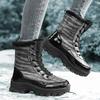 Winter Snow Boots Women Comfortable Plush Laced Anti-slip High-top Women Wear-resistant  Boots Soft Hiking Shoes Women