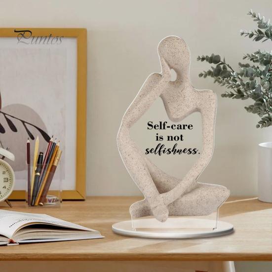 Modern Home Office Decor Abstract Thinker/Bathtub Santa Claus/Christmas Nativity Acrylic Desktop Ornament, Artistic Table Decoration with Unique Desk