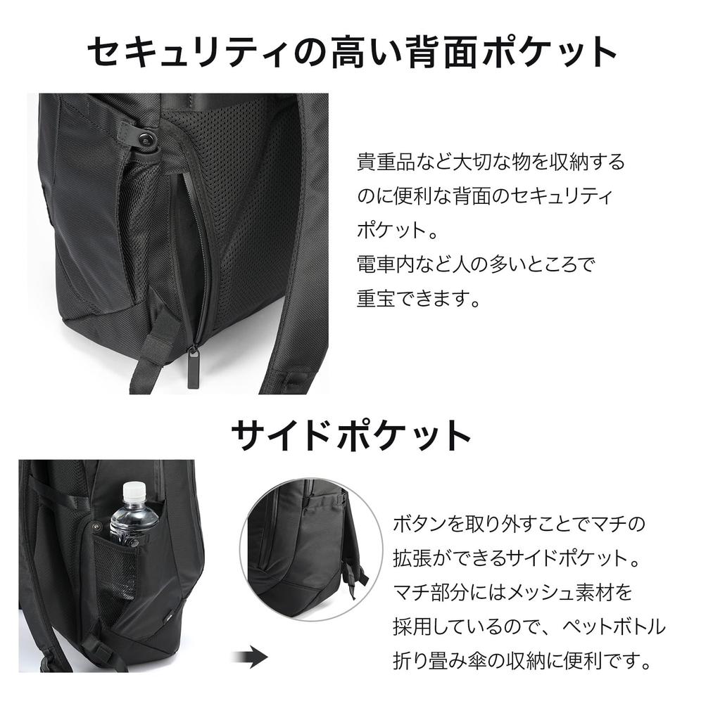 Ace Gene Business Backpack, Rugmaster 2, B4 Size Storage, 14-inch PC Storage, 24L, No. 17762