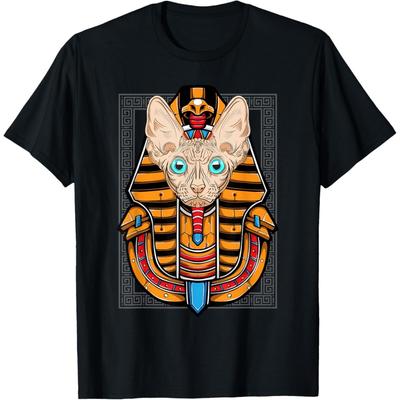 Sphynx Cat Sphinx Pharaoh Ancient Egypt Cat Men Women Girls Kids T-Shirt