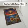 Floral Garden Theme Crystal Velvet Rug Personalized Custom Name Text Soft Floor Mat Home Decor