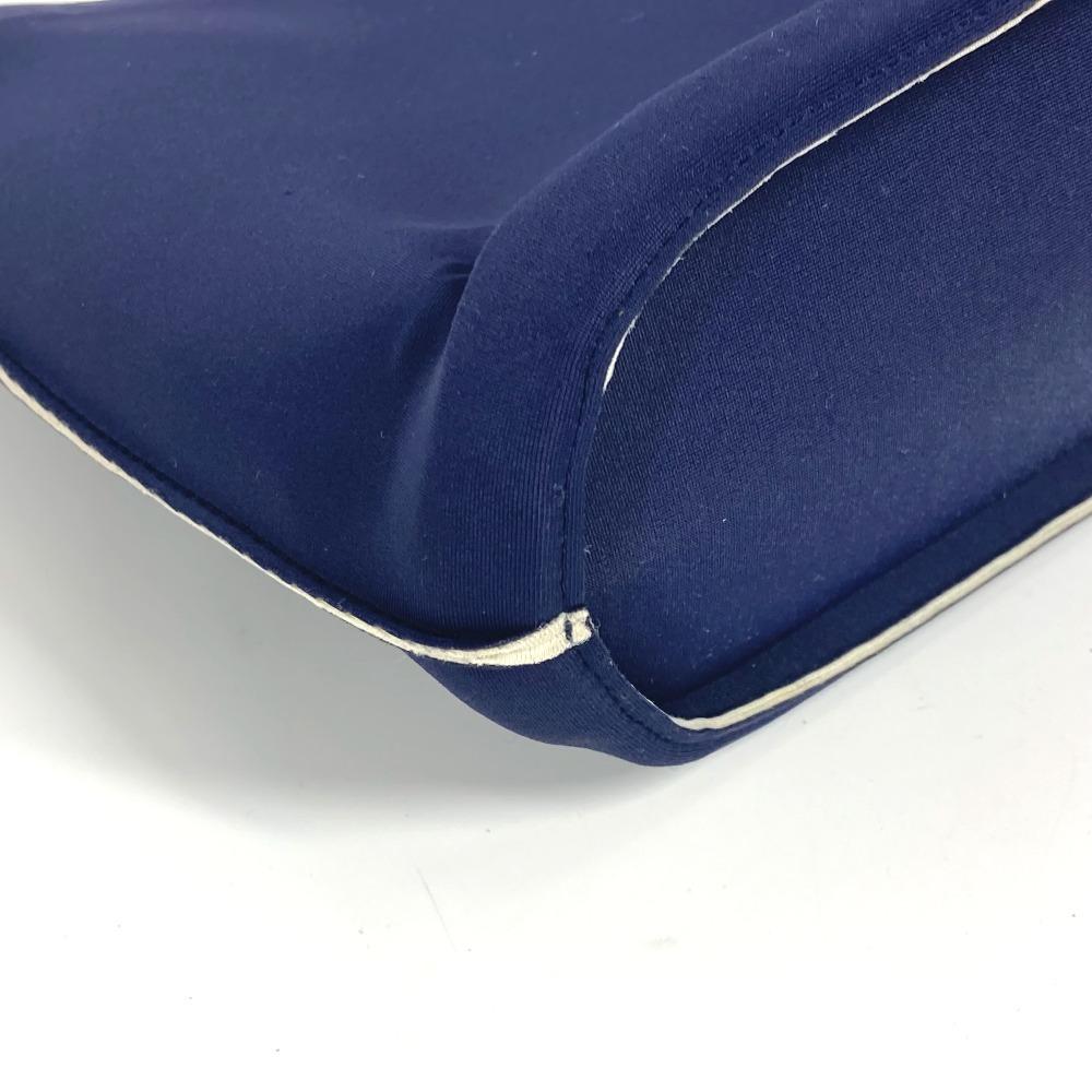CHANEL Metal handle Bag Tote Bag Hand Bag polyamide Navy