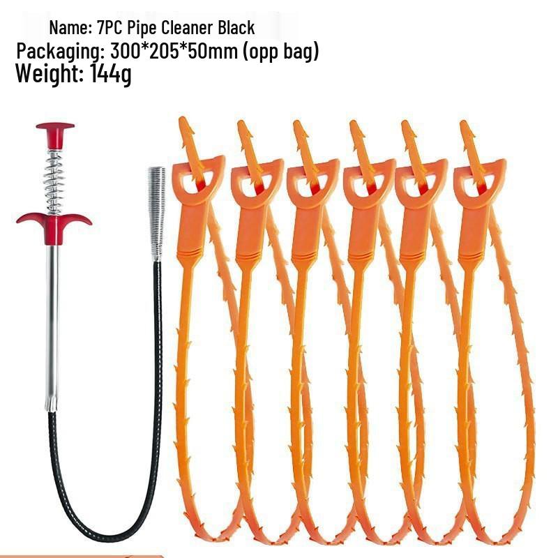 U-Shaped Drain Pipe Unblocking Hook with Four-Claw Picker for Sewer Cleaning