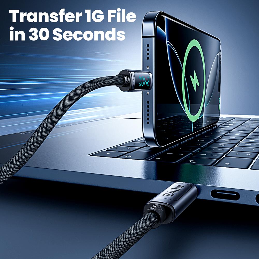 TOOCKI TQ-X57C4 1m USB C to USB C 240W PD Fast Charging Cable Digital Display Braided Data Cord
