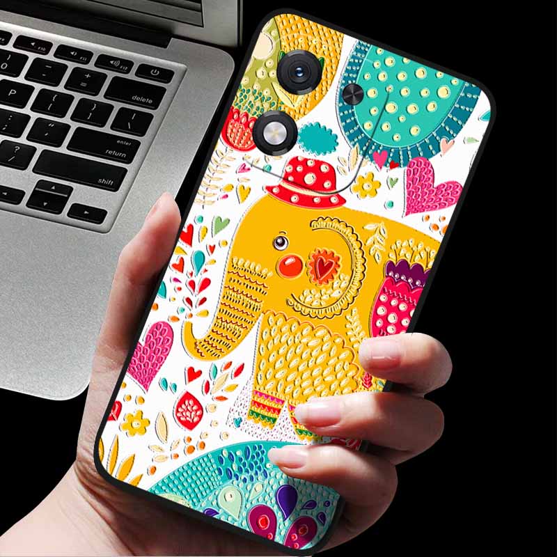 For Honor X70i 5G ABR-AN00 3D Relief Flower Emboss Soft Silicone Back Cover For Honor X70i X70i 5G Relief Emboss Case Honor X70i